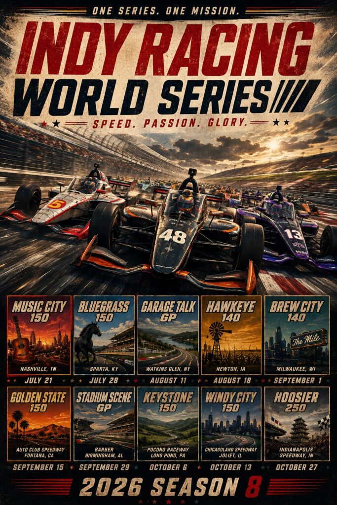 iRacing Indy Racing World Series Season 8 Schedule